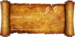 Jenet Ida névjegykártya